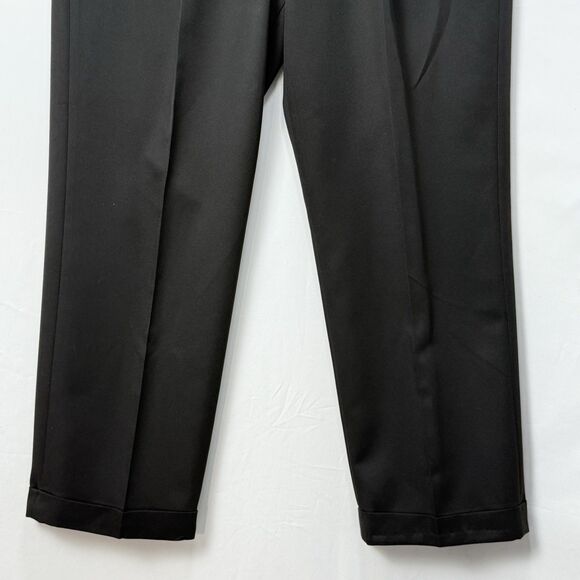 Vintage Perry Ellis Black Dress Pants Mens 38x30 Pleated Cuffed - Picture 7 of 16